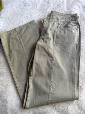 Zara Men's Light Green Khaki Slim Cargo Jeans
